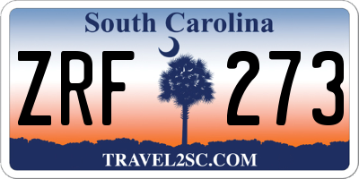 SC license plate ZRF273