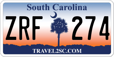 SC license plate ZRF274