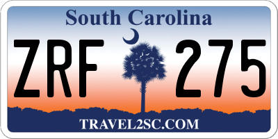SC license plate ZRF275