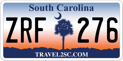 SC license plate ZRF276