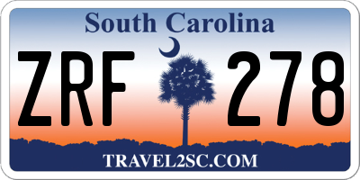 SC license plate ZRF278