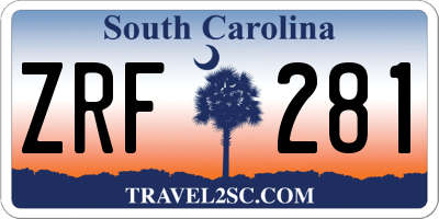 SC license plate ZRF281