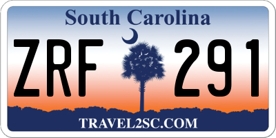 SC license plate ZRF291