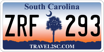 SC license plate ZRF293