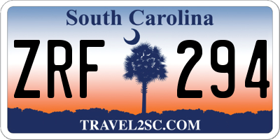 SC license plate ZRF294