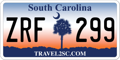 SC license plate ZRF299