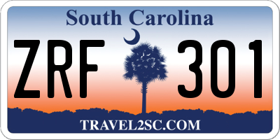 SC license plate ZRF301