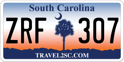 SC license plate ZRF307