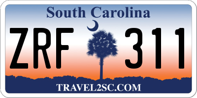 SC license plate ZRF311