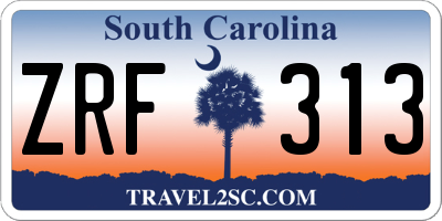 SC license plate ZRF313