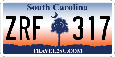 SC license plate ZRF317