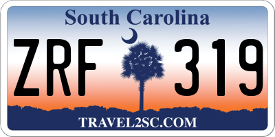 SC license plate ZRF319