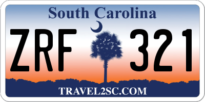 SC license plate ZRF321
