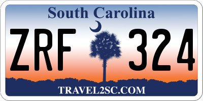 SC license plate ZRF324