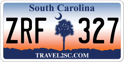 SC license plate ZRF327
