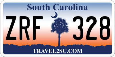 SC license plate ZRF328