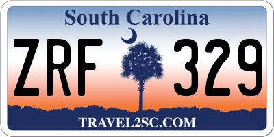 SC license plate ZRF329