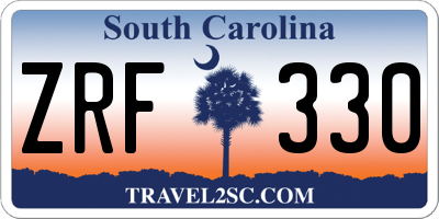 SC license plate ZRF330
