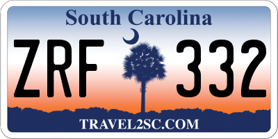 SC license plate ZRF332