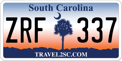 SC license plate ZRF337