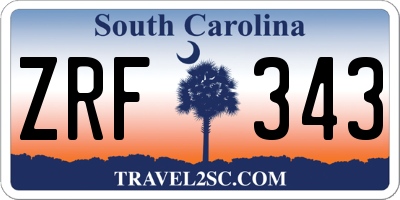 SC license plate ZRF343