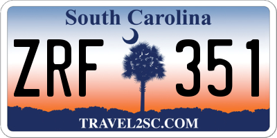 SC license plate ZRF351