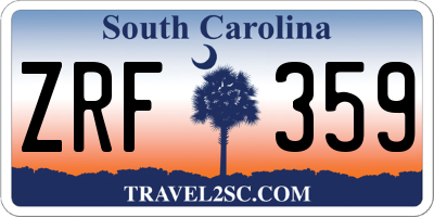 SC license plate ZRF359