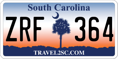 SC license plate ZRF364