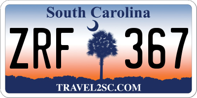 SC license plate ZRF367