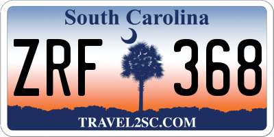 SC license plate ZRF368