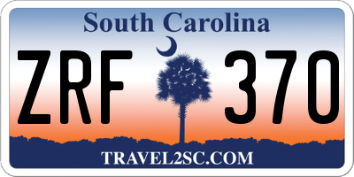 SC license plate ZRF370