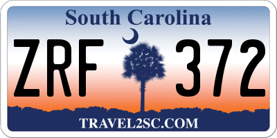 SC license plate ZRF372