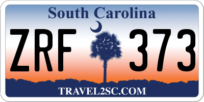 SC license plate ZRF373