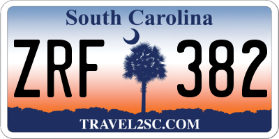 SC license plate ZRF382