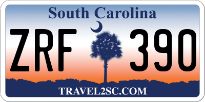 SC license plate ZRF390