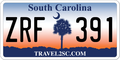 SC license plate ZRF391