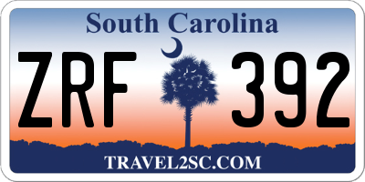 SC license plate ZRF392
