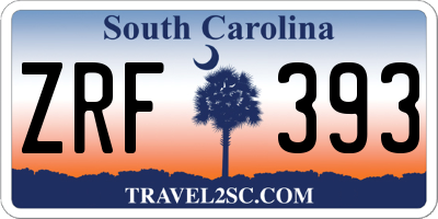 SC license plate ZRF393