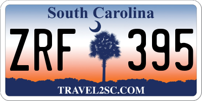 SC license plate ZRF395
