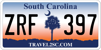 SC license plate ZRF397