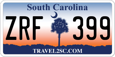 SC license plate ZRF399