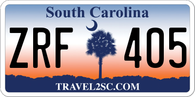 SC license plate ZRF405