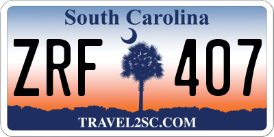 SC license plate ZRF407