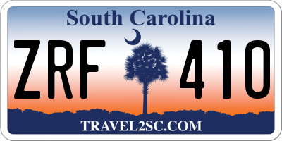 SC license plate ZRF410