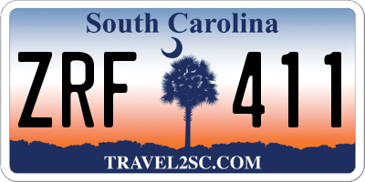 SC license plate ZRF411