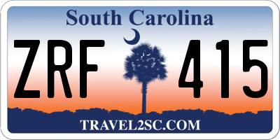 SC license plate ZRF415