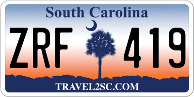 SC license plate ZRF419