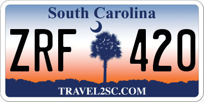 SC license plate ZRF420
