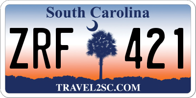 SC license plate ZRF421