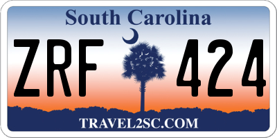 SC license plate ZRF424